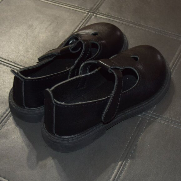 Black Mary Jane Toddler Little Girls sz 12 Lightweight Non-slip Dress Shoes - Picture 3 of 5